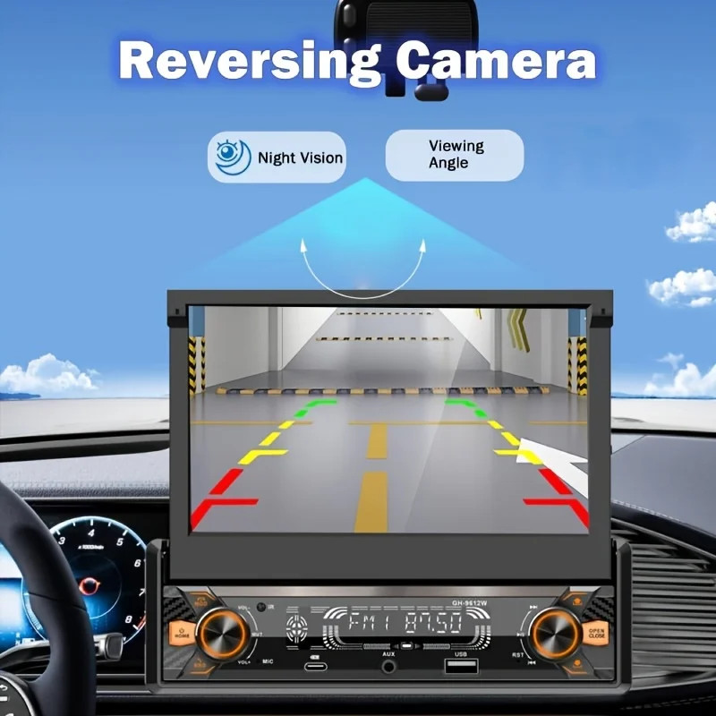 1Din Car Stereo 7in Touchscreen Carplayer Android Auto Mirror Link MP5 Player