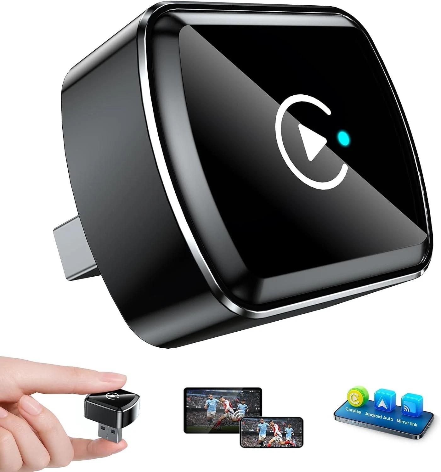 LAMTTO Wireless CarPlay AI box Android Auto Adapter Converter Netflix,YouTube US