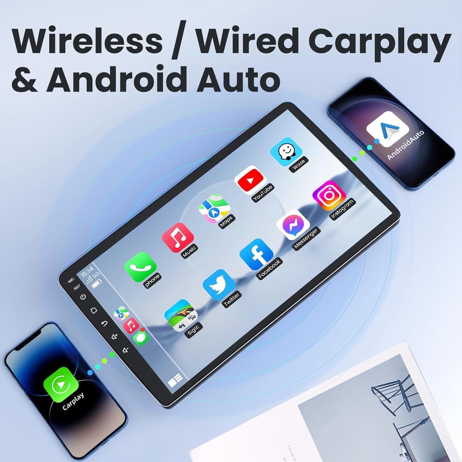For Nissan Sentra 2013-2019 Car Screen stereo Navi GPS Carplay 4+64G FM 1280*800