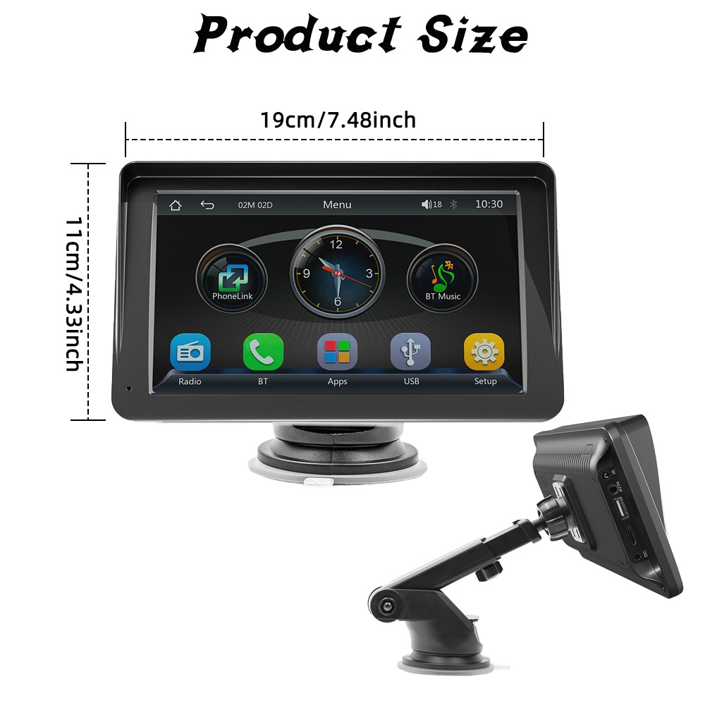2Din 7″ HD Touchscreen Car MP5 Wireless Carplay Android Auto Bluetooth 5.0