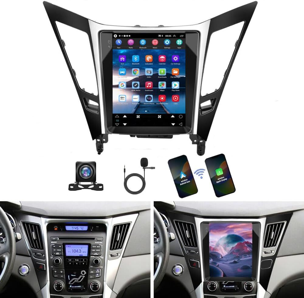 32GB Android 13.0 Carpaly Car Stereo Radio GPS Navi For Hyundai Sonata 2010-2015