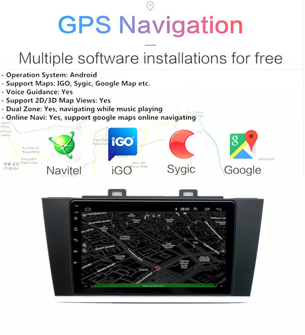 9in Car Stereo Radio GPS Player Head Unit Wifi Fit For Subaru Legacy 2015-2019