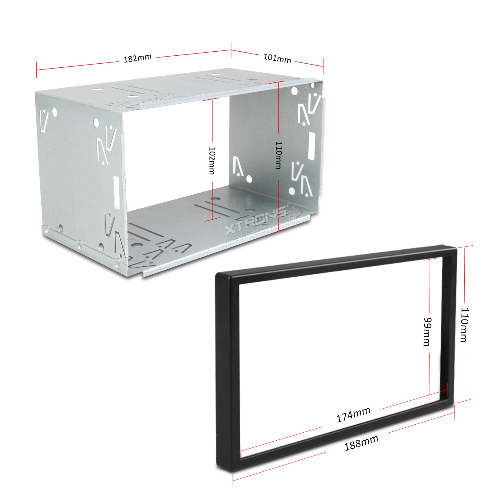US Universal Replacement Double/2 DIN Radio Stereo Fitting Cage Kit Installation