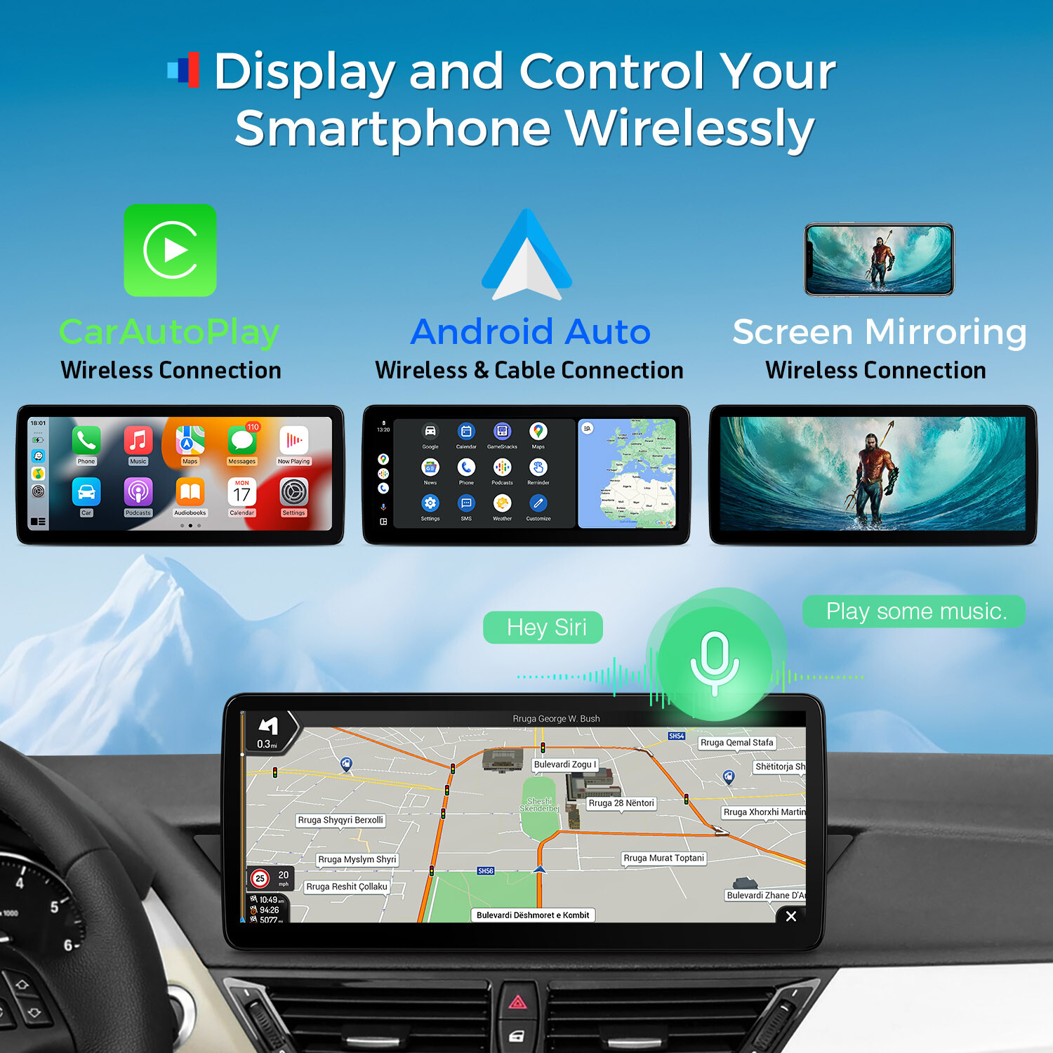 For BMW X1 E84 CIC 12.3″ IPS Android 13 8-Core Car Play GPS Stereo Navi 4G WiFi