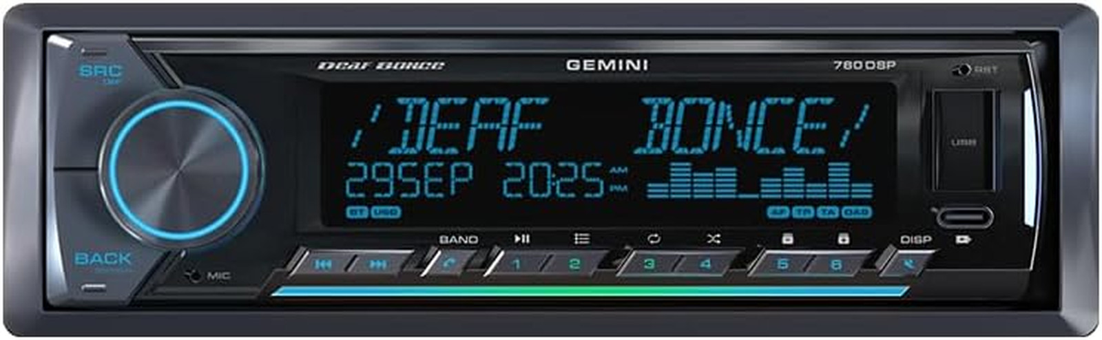 Gemini 760DSP | 4X25W Car Stereo Receiver | 8 RCA Outputs | Built-In DSP | Bluet