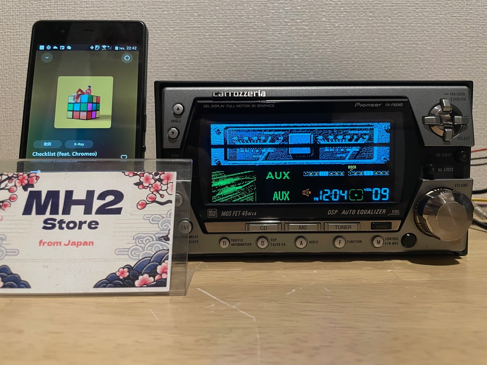 Pioneer carrozzeria FH-P88MD 2Din Car Audio CD MD Player Already Maintained