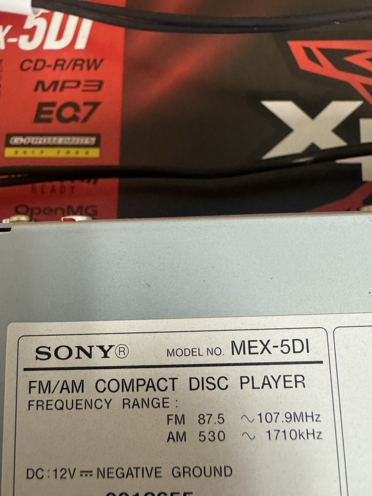 Sony MEX-5DI CD Player/Mp3 In-Dash Receiver with Remote and Manual New Open Box