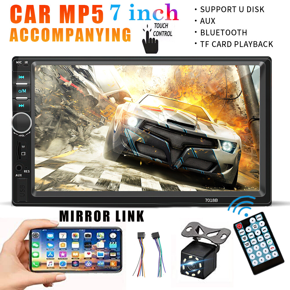 7″ Pantalla Radio Para Carro Auto Con Camara De Reversa Retroceso 2Din Bluetooth
