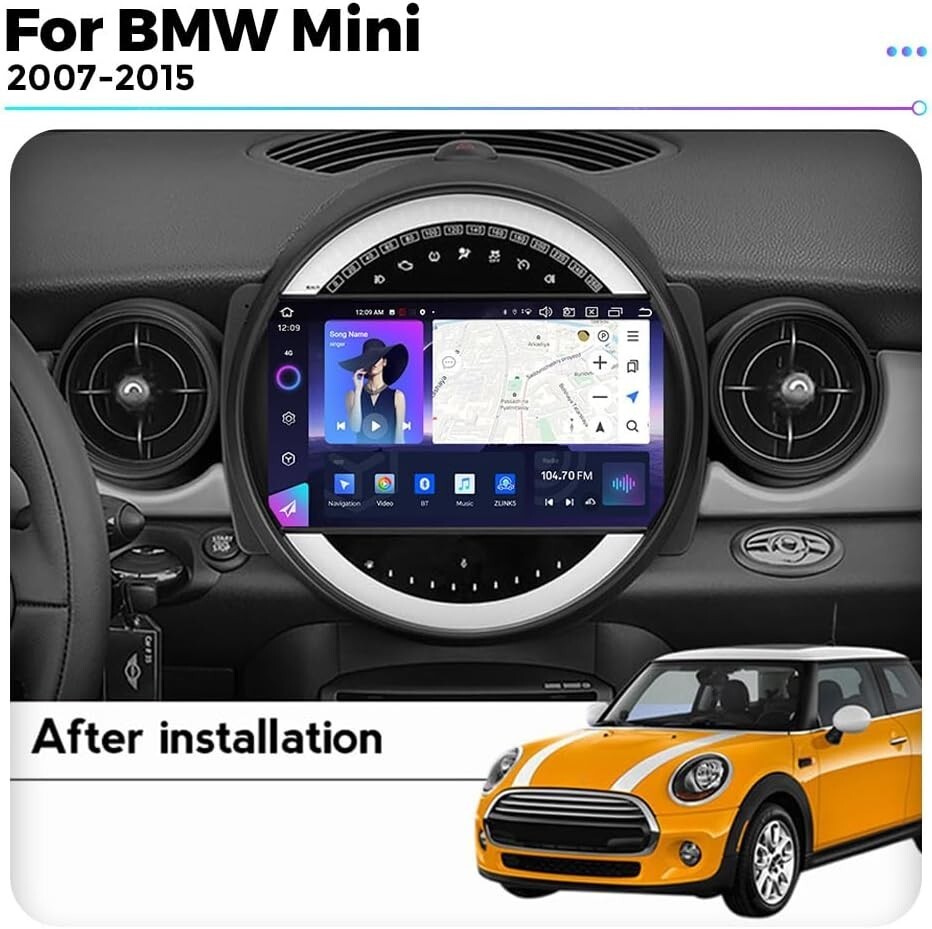 Android 13 Screen Display for BMW Mini Cooper 2007-2015 MPH R60 R56 GPS Carplay