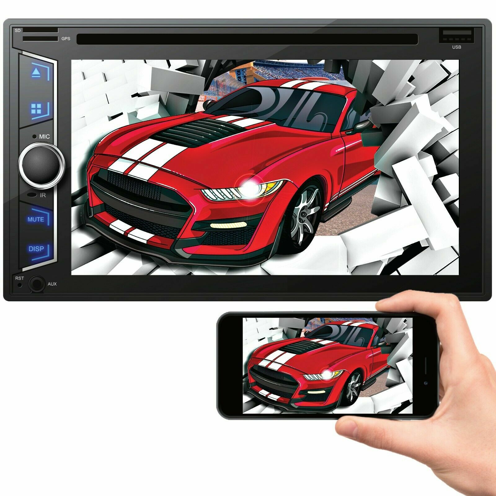 Audiotek AT-D76ML 6.2″ Touchscreen Receiver+ Pioneer 2x 6×9″ & 2x 6.5″ Speakers