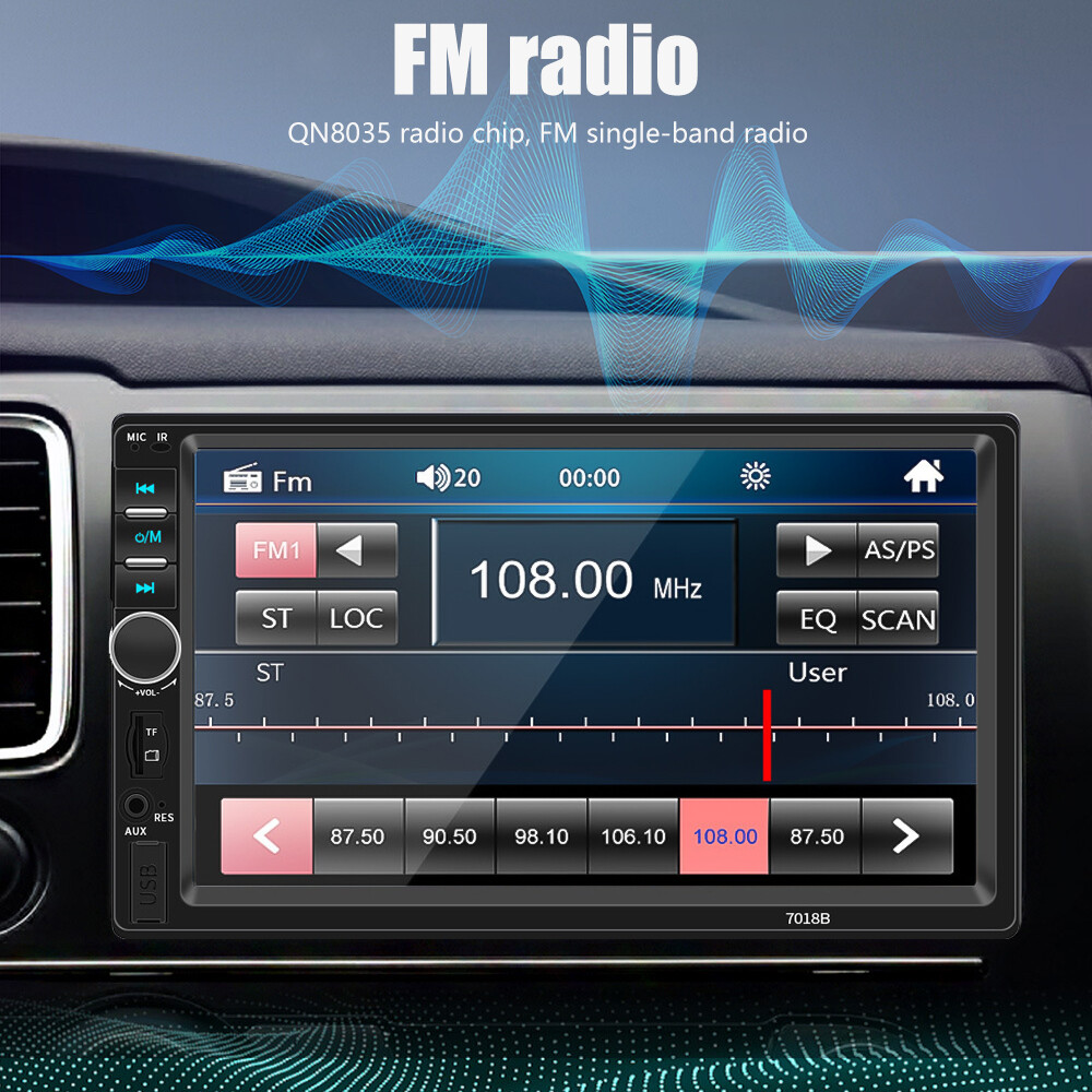 Autoradio 2 DIN Pantalla Táctil 7″ Carro Coche Bluetooth Mirror Link + Cámara