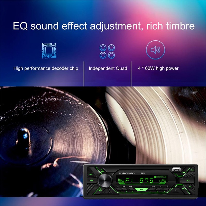 Player Car Stereo Audio Radio Receiver Bluetooth in-Dash FM SD USB MP3