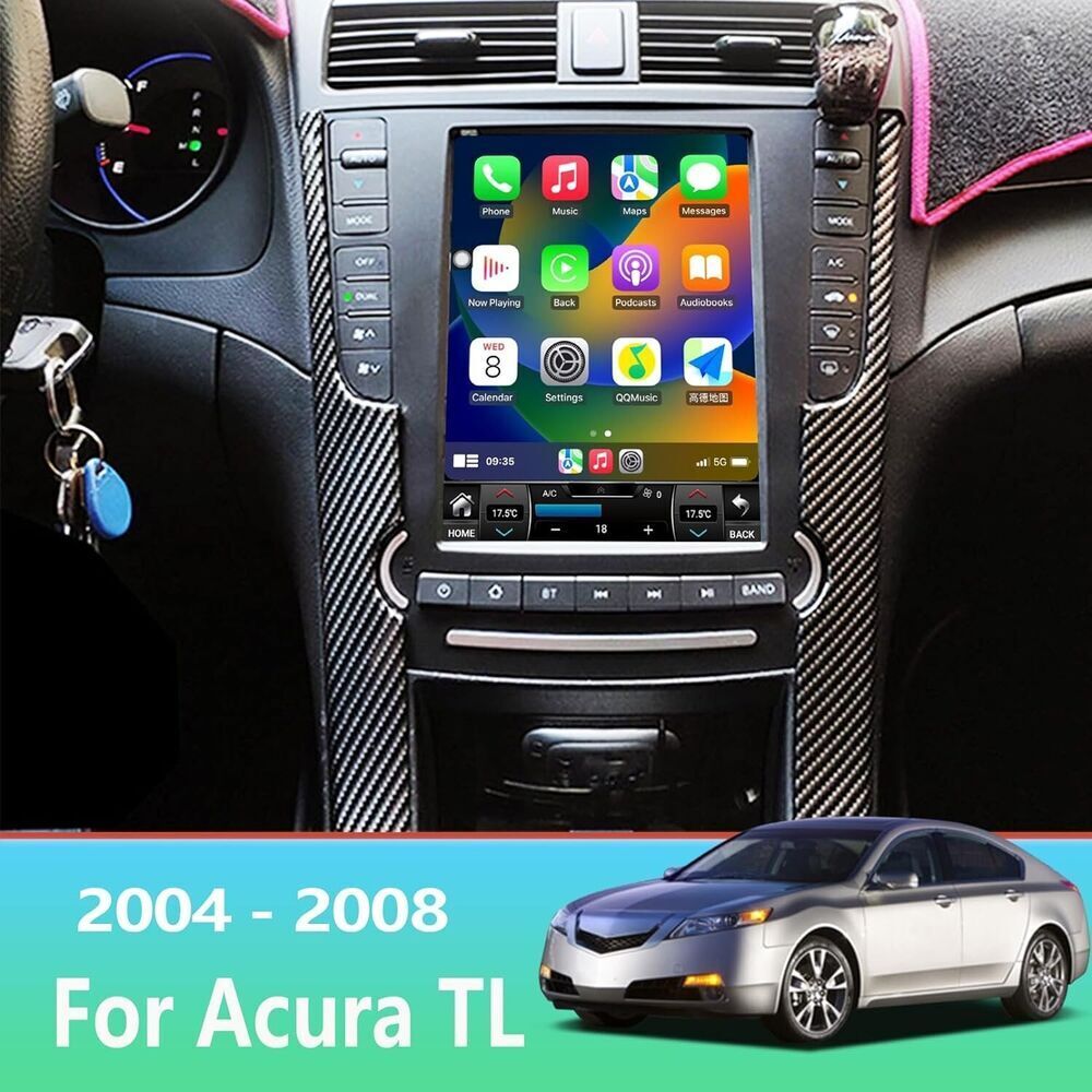 10.4″ Tesla Style Touch Screen Car Stereo 6+128GB For 2004-2008 Honda Acura TL