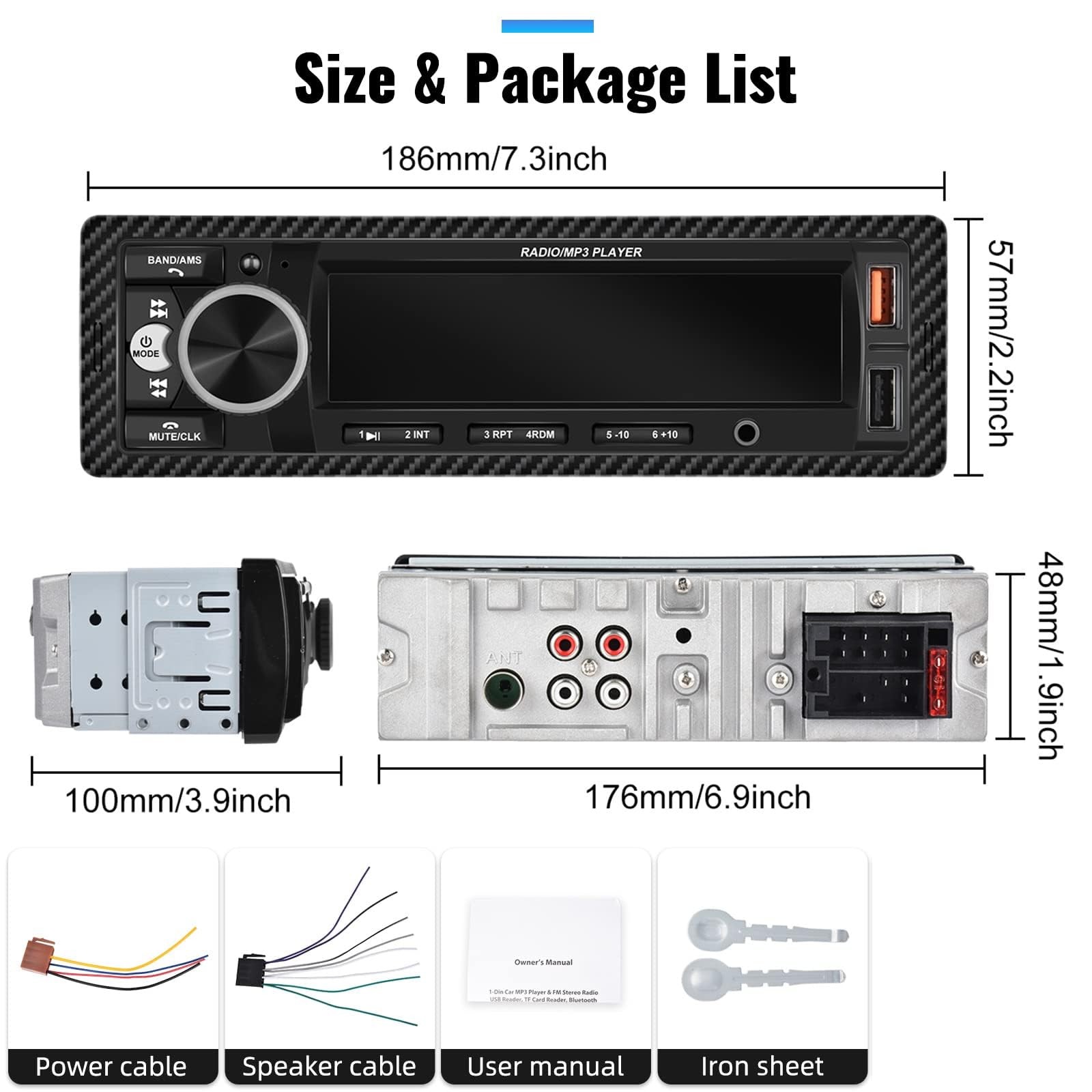 UNITOPSCI Single Din Bluetooth Multimedia Car Stereo Radio Bluetooth…