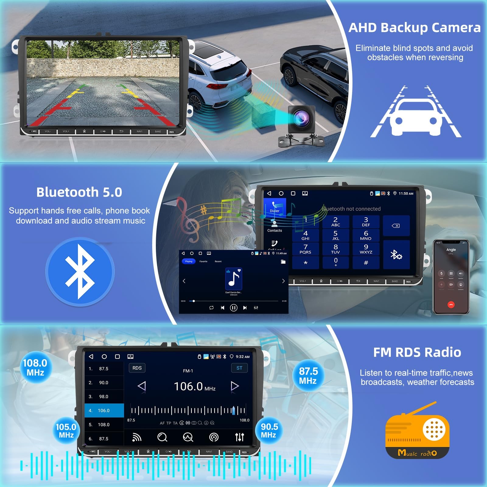 [4G+64G] Android Car Radio for VW Jetta Passat Seat Golf Tiguan Beetle, 9 inc…