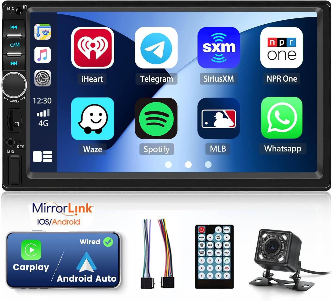 Pantalla Radio Para Carro Auto Con Camara De Reversa Retroceso 2 Din Bluetooth