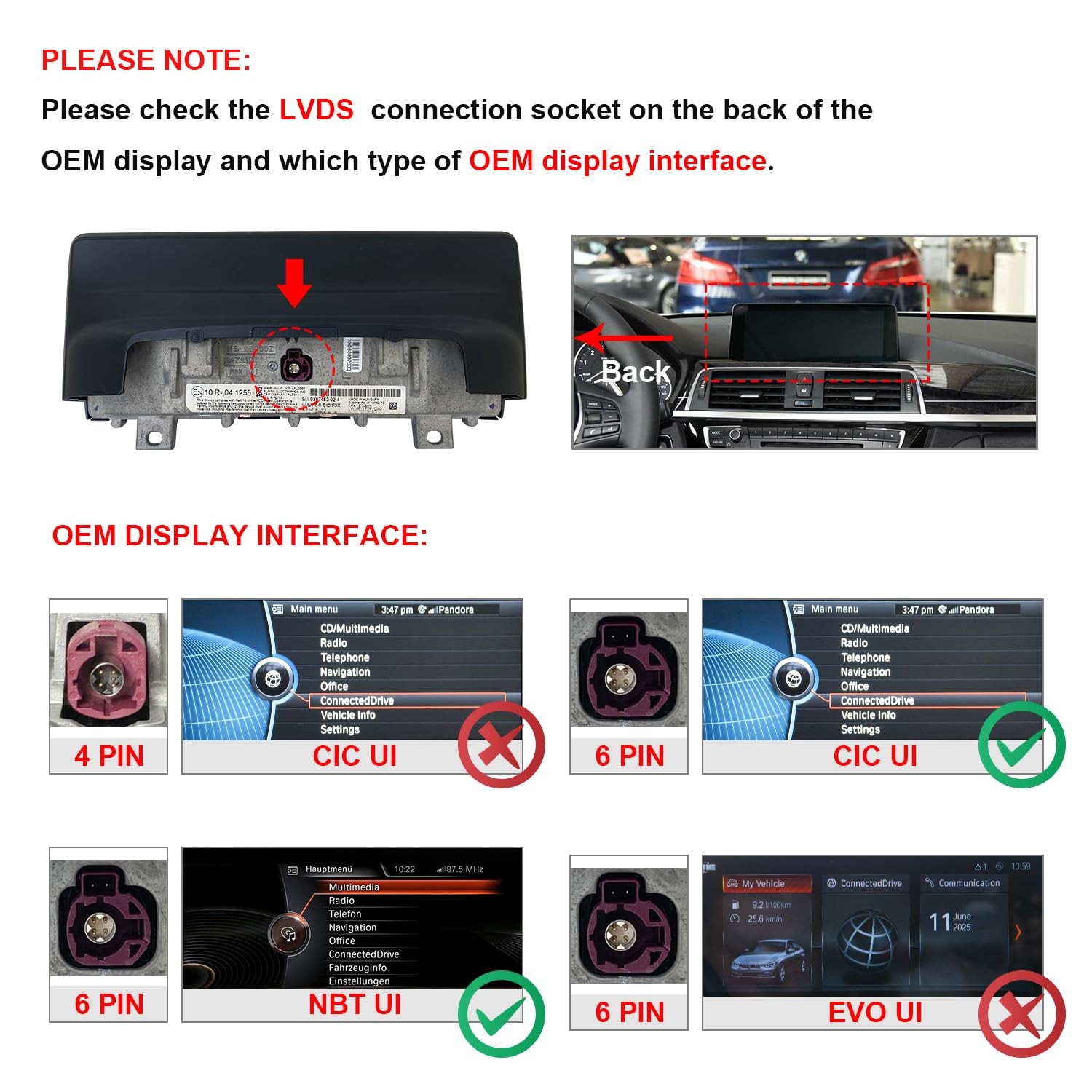 PEMP 10.25″ Linux Screen for BMW (2012-2017) 3 Series F30 NBT CIC System,CarPlay