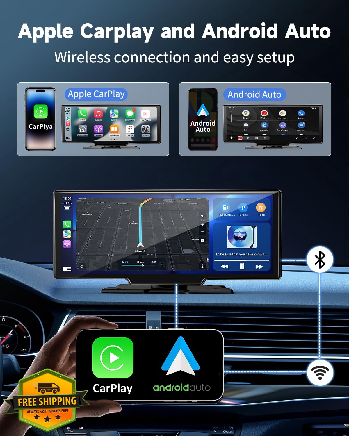 kuayvan 11.5″ Wireless Carplay Screen