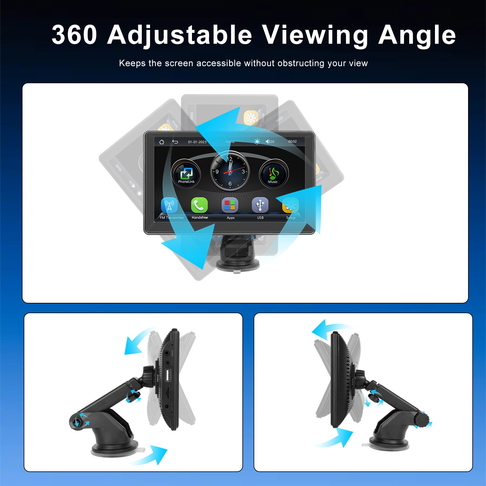 7″ portable smart player wireless car player Android Auto car stereo camera