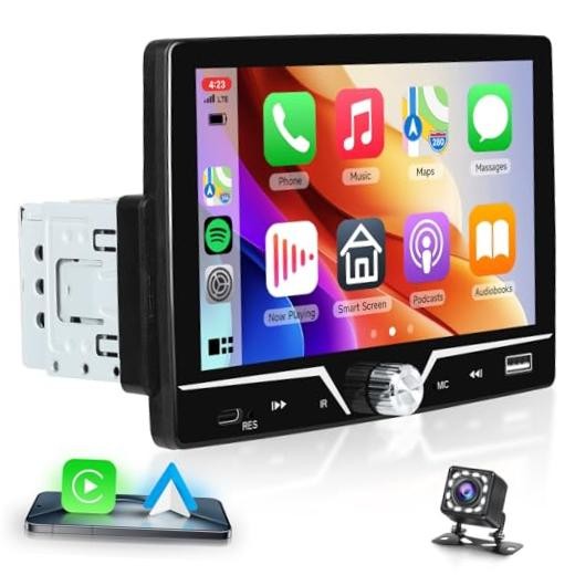 Single Din Car Stereo Carplay Android Auto, 7 Inch HD Touch Screen Car Radio