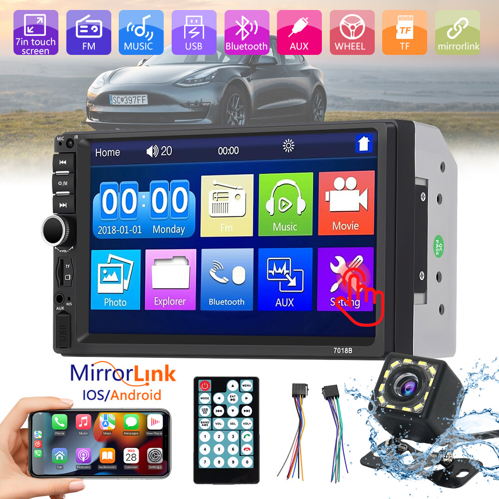 7″ Touch Screen Double Din Car mp5 Player Mirror Link Car Stereo Radio Bluetooth