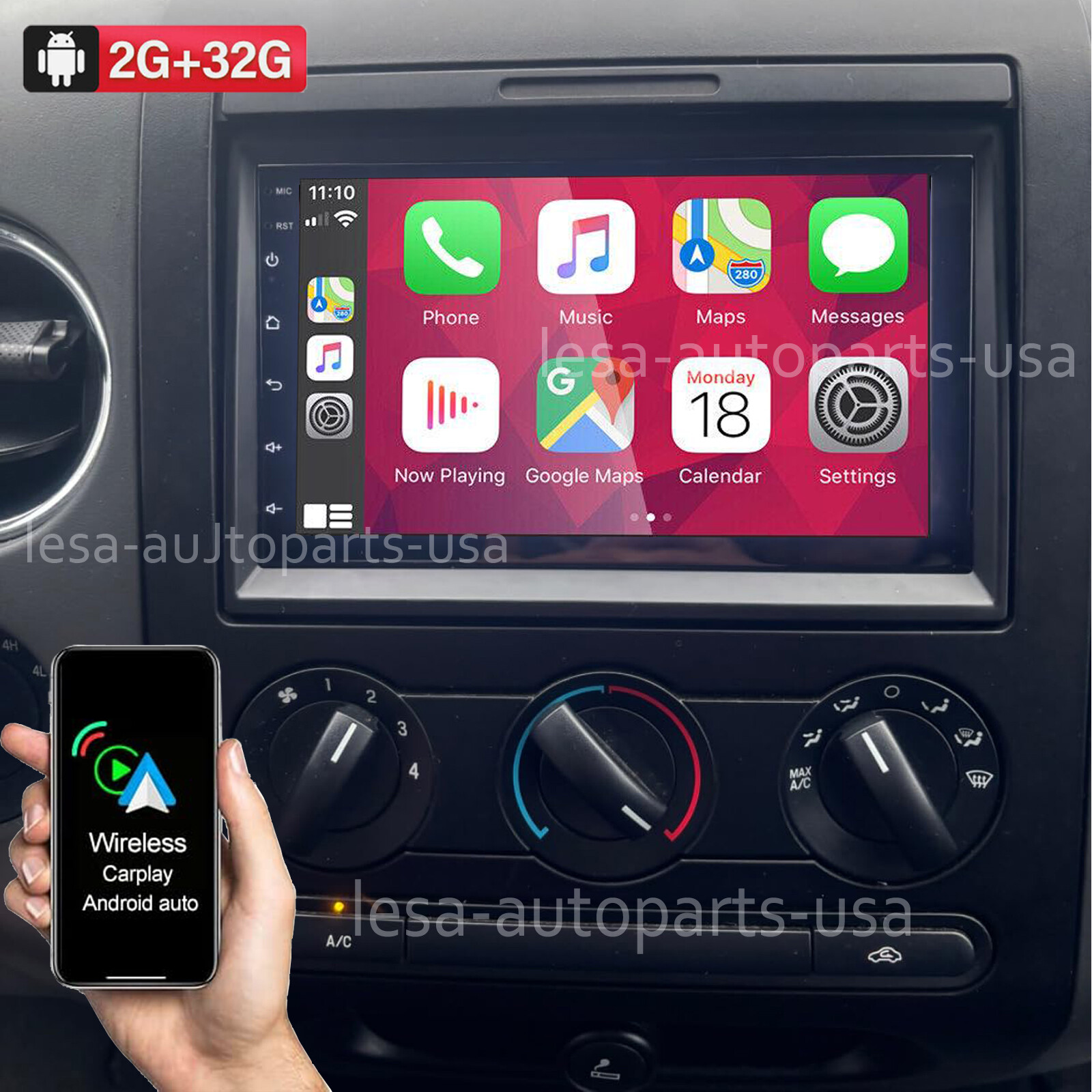 Carplay Car Radio + Cam Android 13 GPS Navi Player For 2004-2008 Ford F150 F-150
