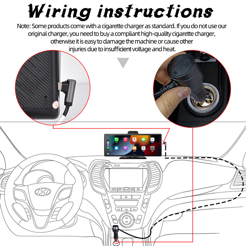 10 inch Android Auto CarPlay Touch Screen Car Radio Stereo Bluetooth Mirror Link