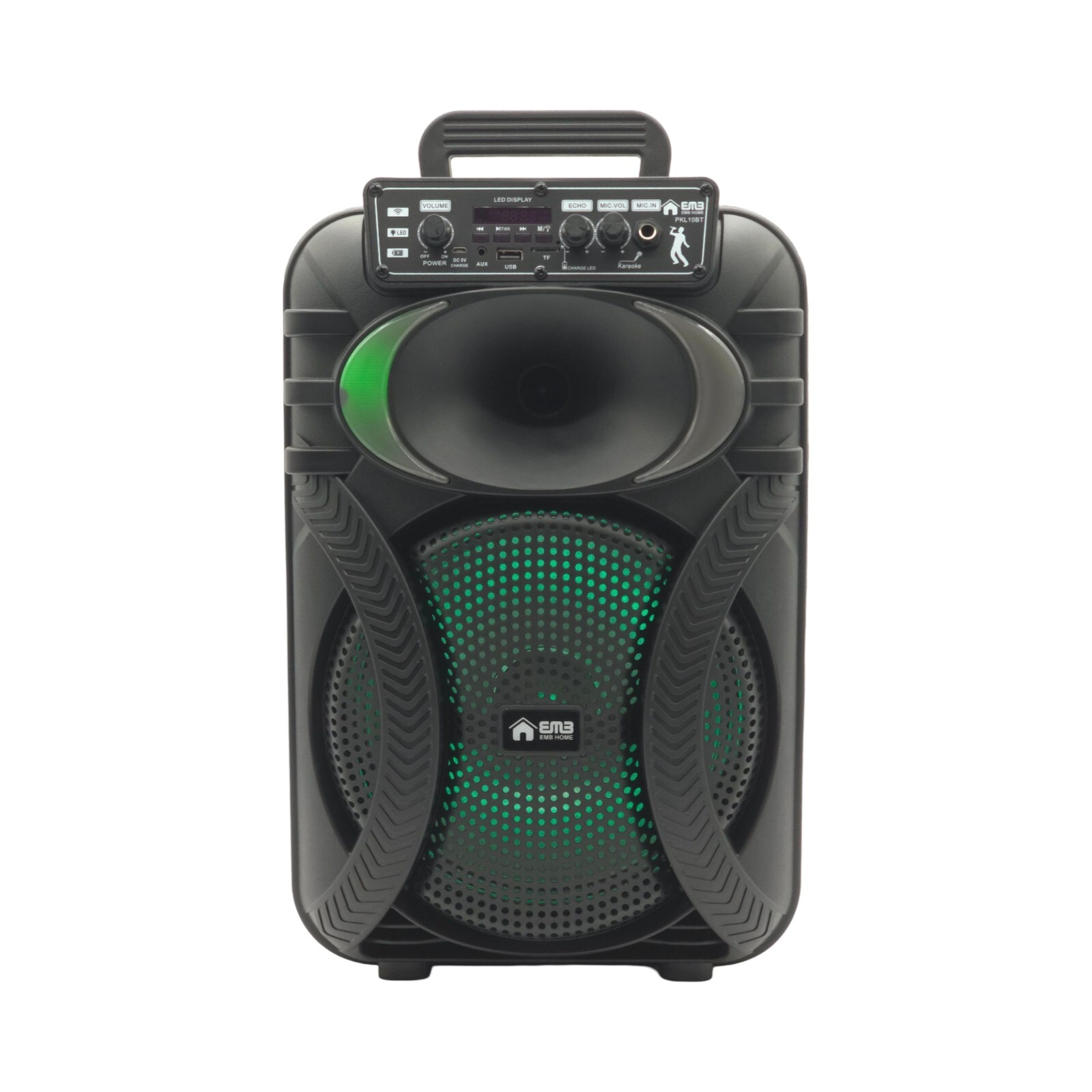 EMB PKL10BT 500w 10″ Trolley Speaker with AUX, Lights, FM, USB with Bluetooth