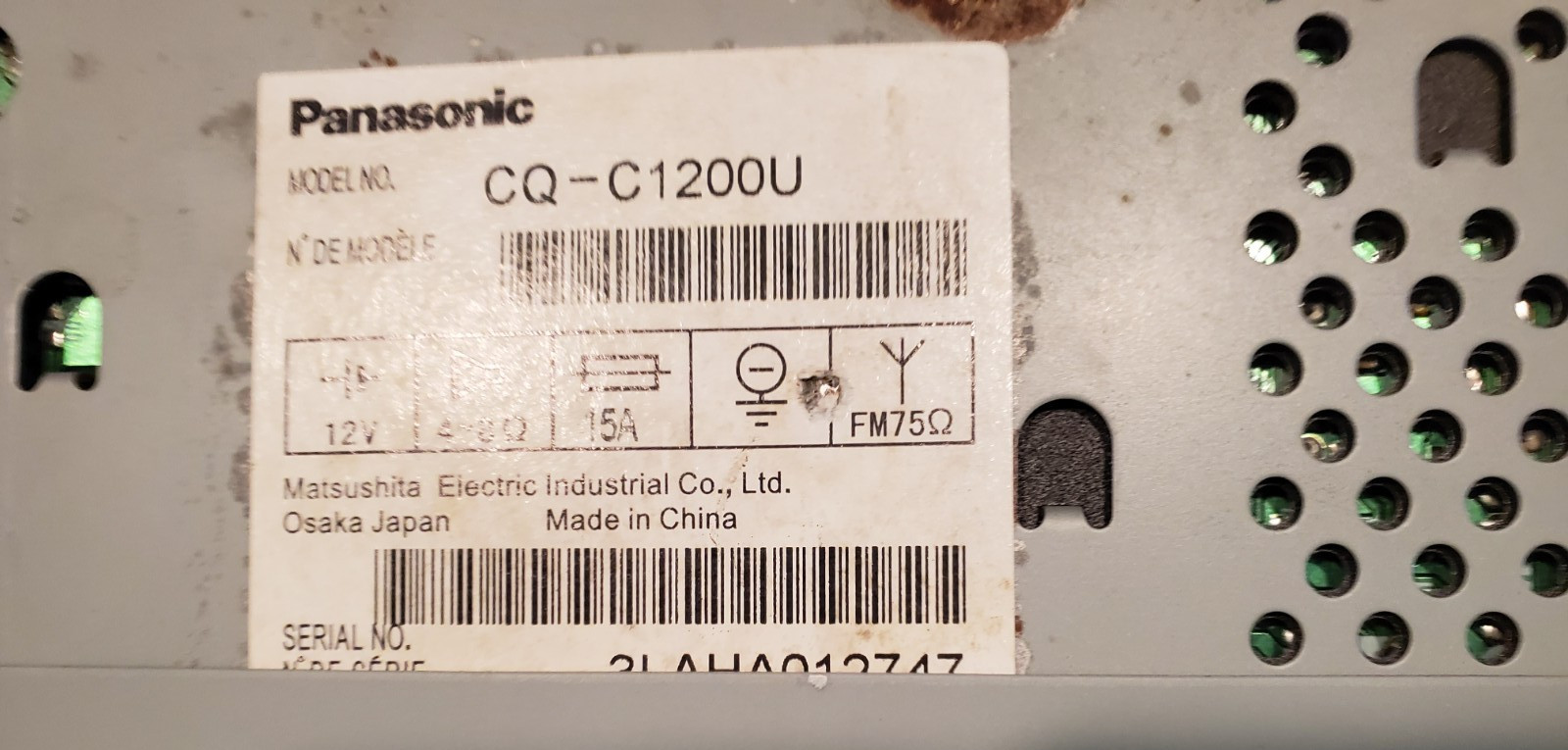 Panasonic MXE CQ-C1200U CD receiver with remote