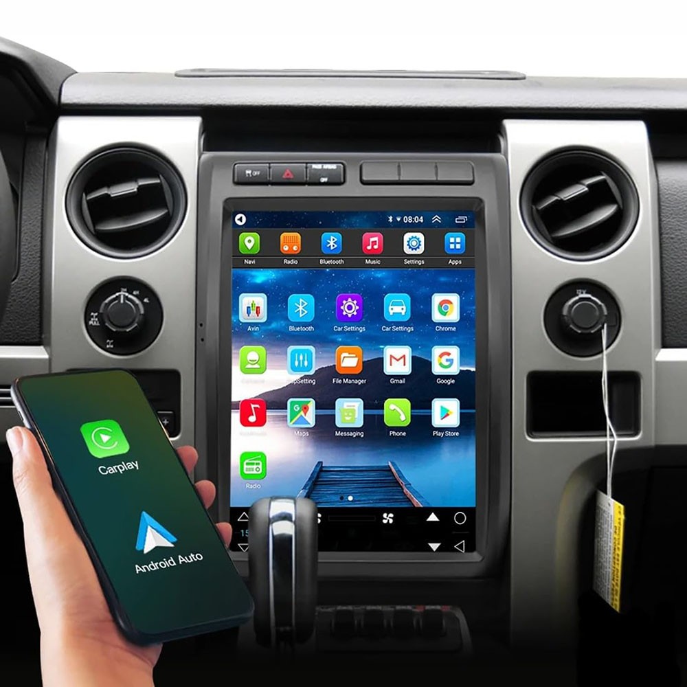 12.1″ Large Car Screen Tesla Style 64G Car Radio Stereo For Ford F150 2008-2012