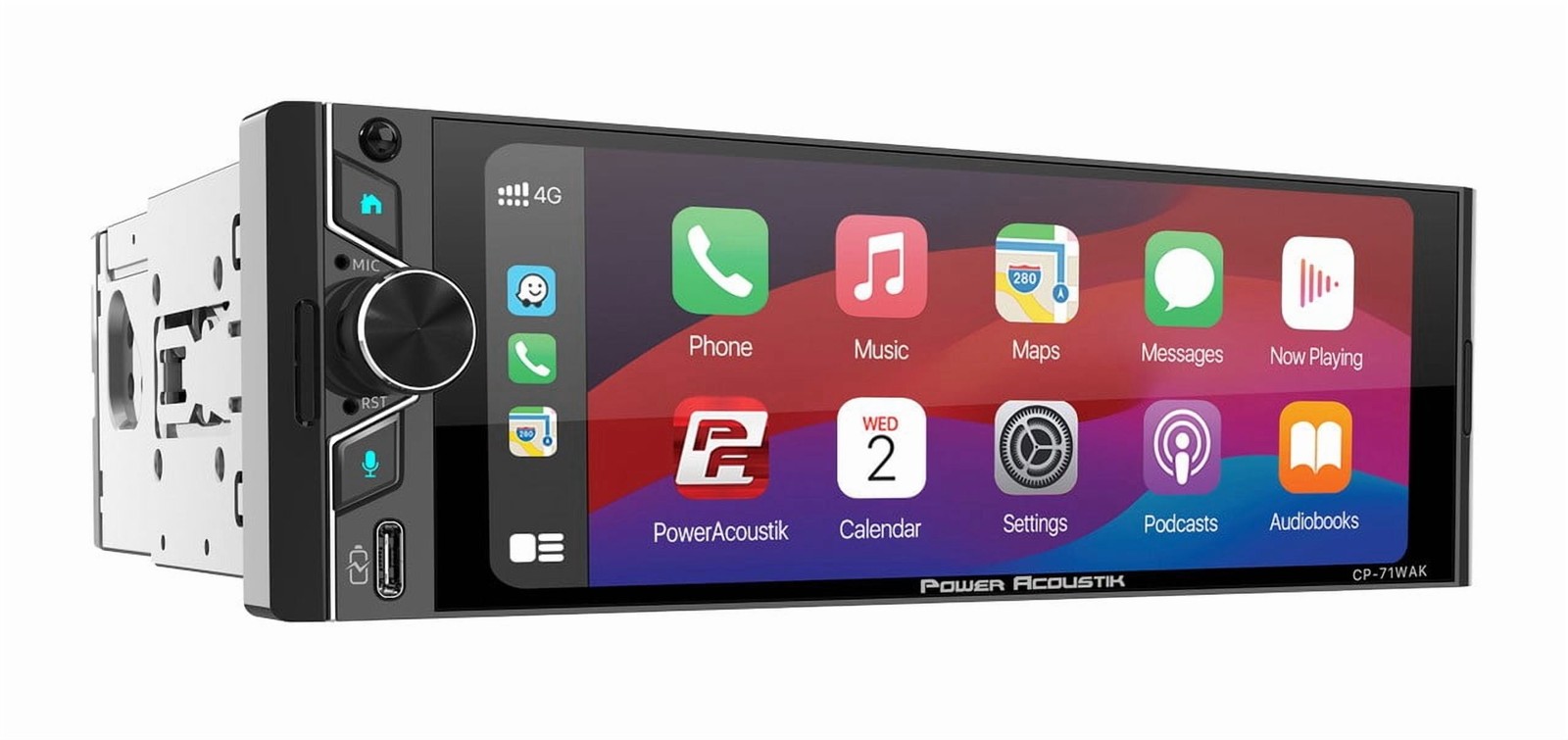 Power Acoustik Car Stereo Single DIN 65Inch Color Touchscreen Wireless G2U