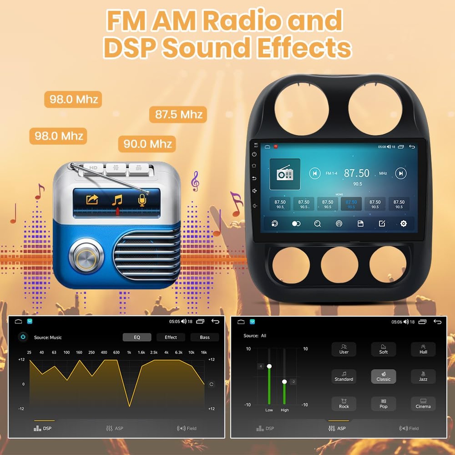 Android Radio for Jeep Compass 2010-2016, Patriot 2009-2016 with 10.1 inch To…
