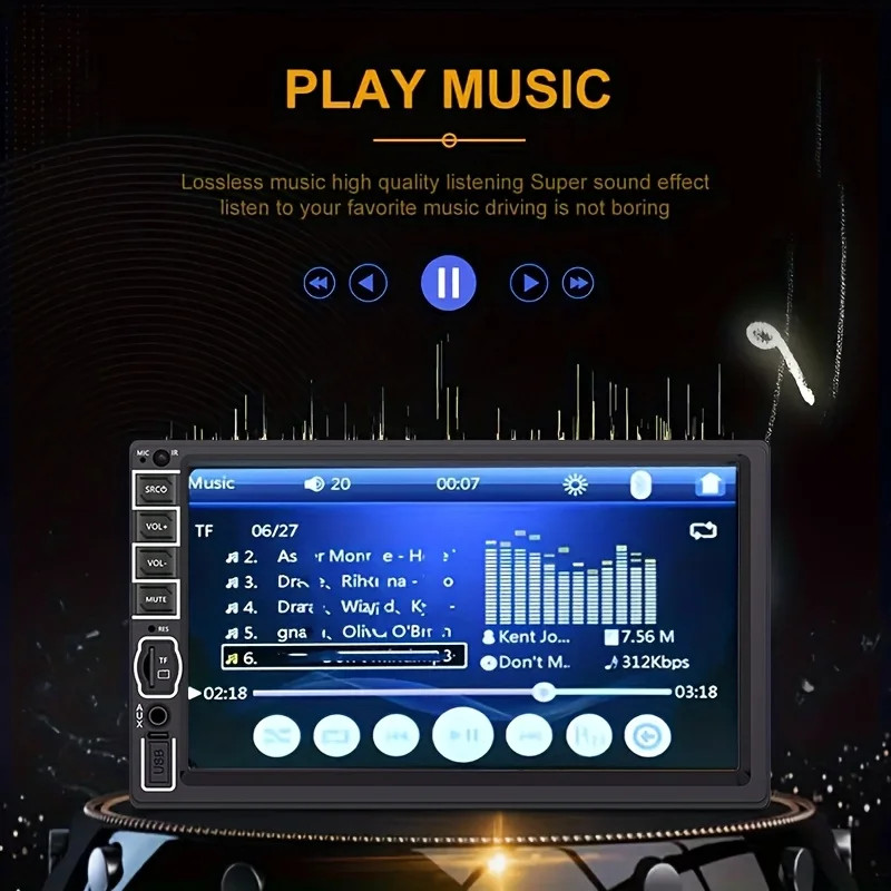 7” Car Stereo Radio B-T Hands Free Calling 2DIN MP5 Player Screen mirror link’