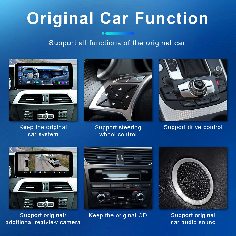 12.3” Android Car GPS Dash Navi Carplay 4G+64G For Mercedes Benz C W204 2011-14