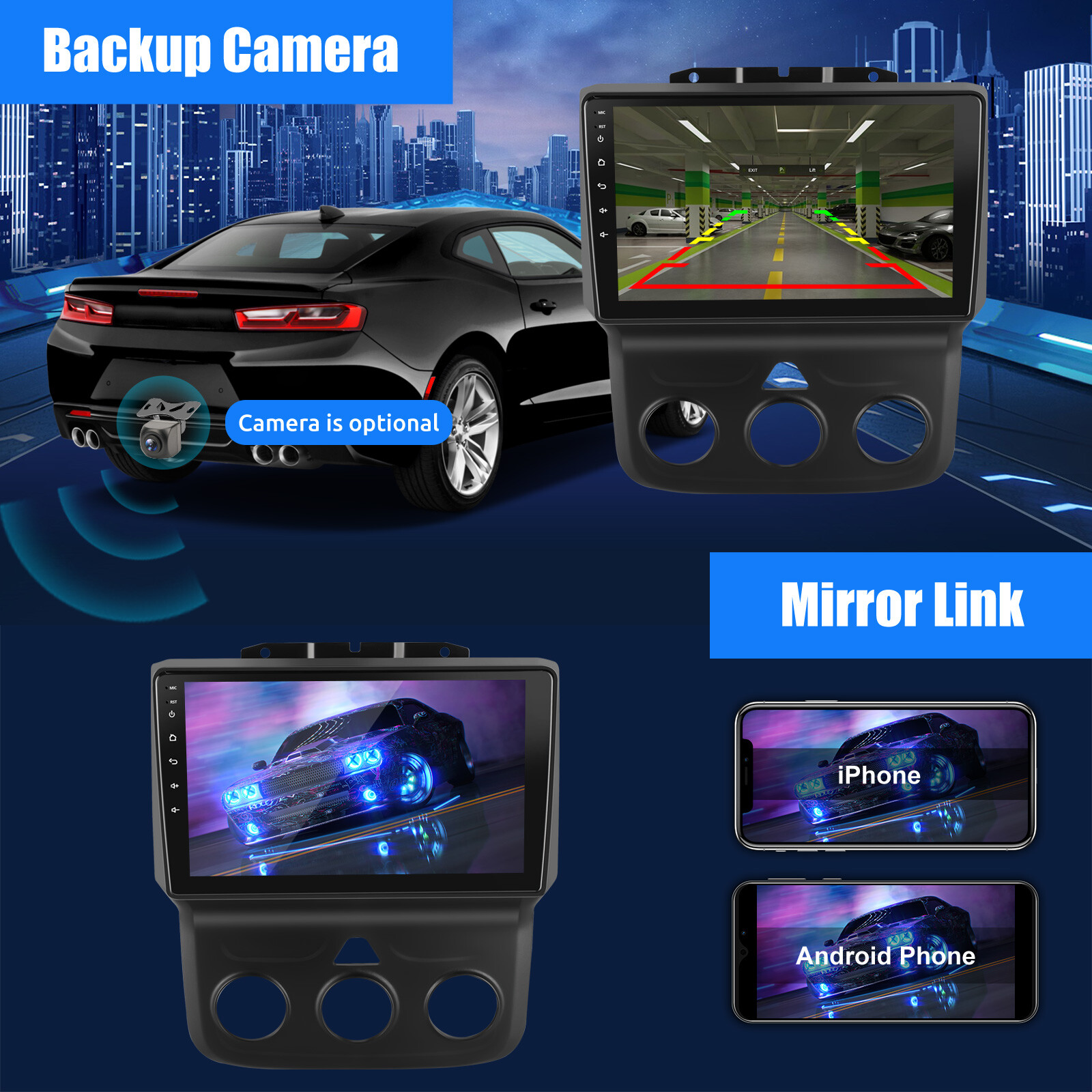 9″ Carplay For 2014-2018 Dodge Ram 1500 2500 3500 Android12 Car Stereo GPS Radio