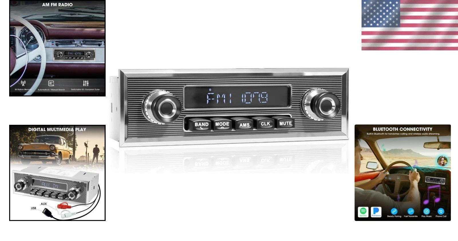 Bluetooth Retro Radio for Classic Vehicles^