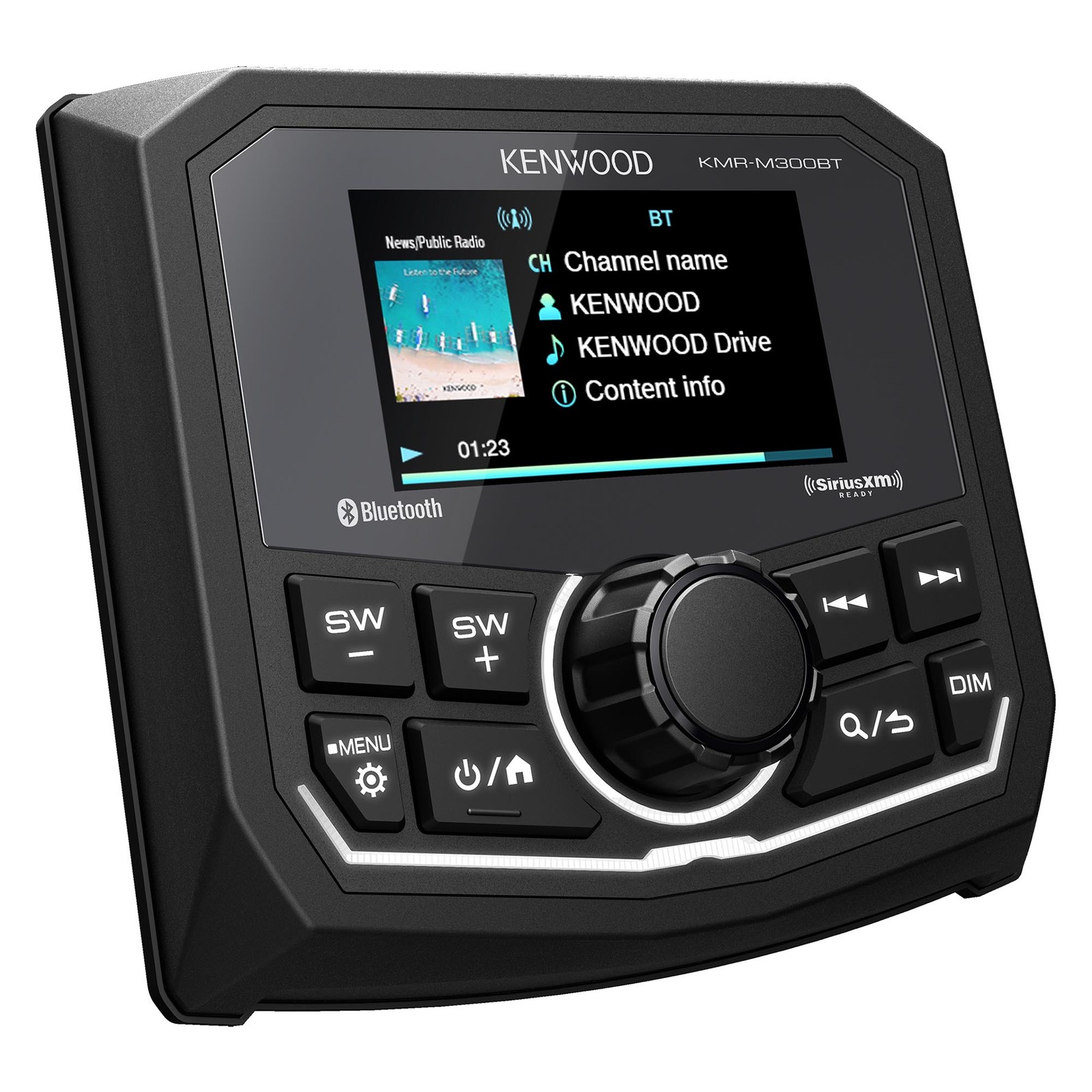 Kenwood KMR-M300BT 3″ Motorsports Receiver, 2.7″ Color LCD, Bluetooth, USB