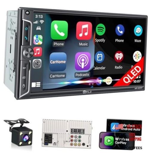7″ Wireless Double Din Car Stereo Apple Car Play Radio Carplay Android Auto
