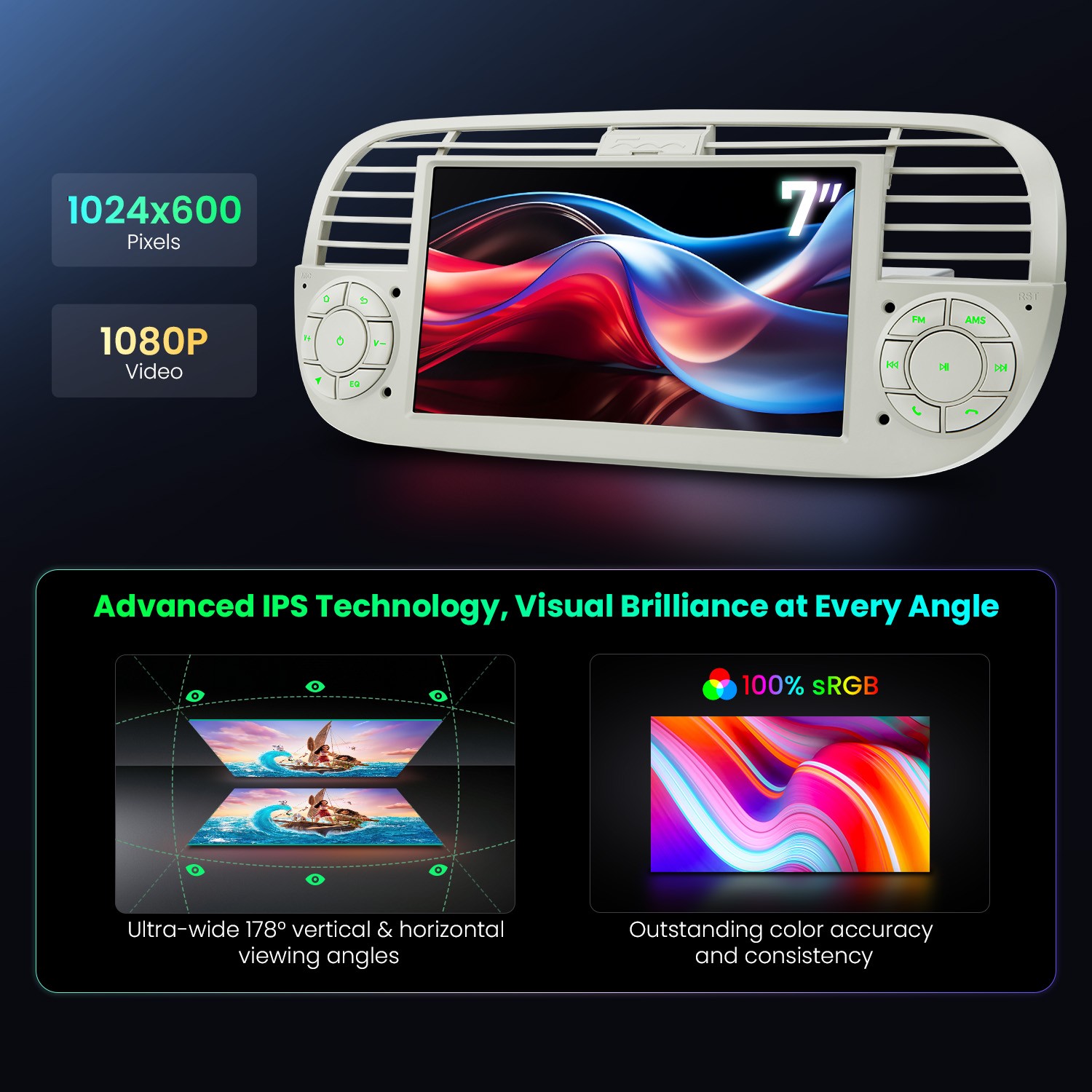 4G LTE Octa-Core CarPlay Android 13 Car GPS Stereo Radio WiFi 2+32G For Fiat 500