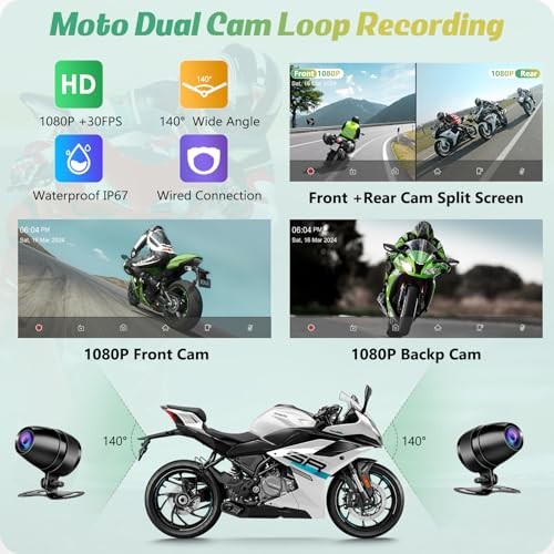 W603D Motorcycle GPS Carplay Screen, Wireless CarPlay & Android Auto 6.3 inch