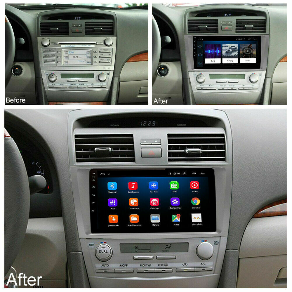 8Core 4+64G Android 13 Stereo CarPlay Auto WiFi for Toyota Camry Radio 2007-2011