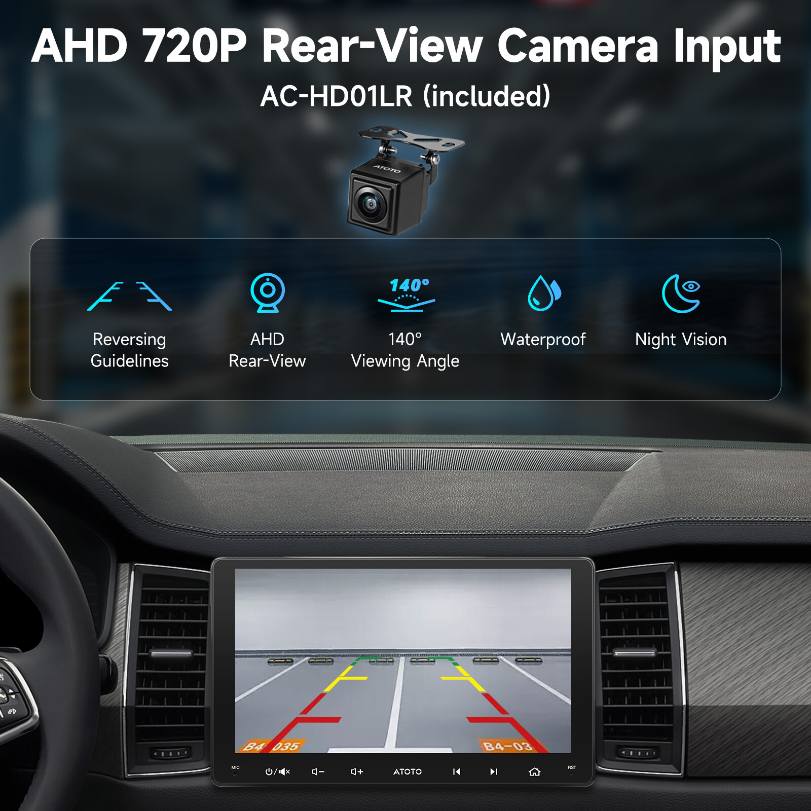 ATOTO 9″ Double Din Car Stereo SiriusXM Wireless Carplay Head Unit w/Backup Cam
