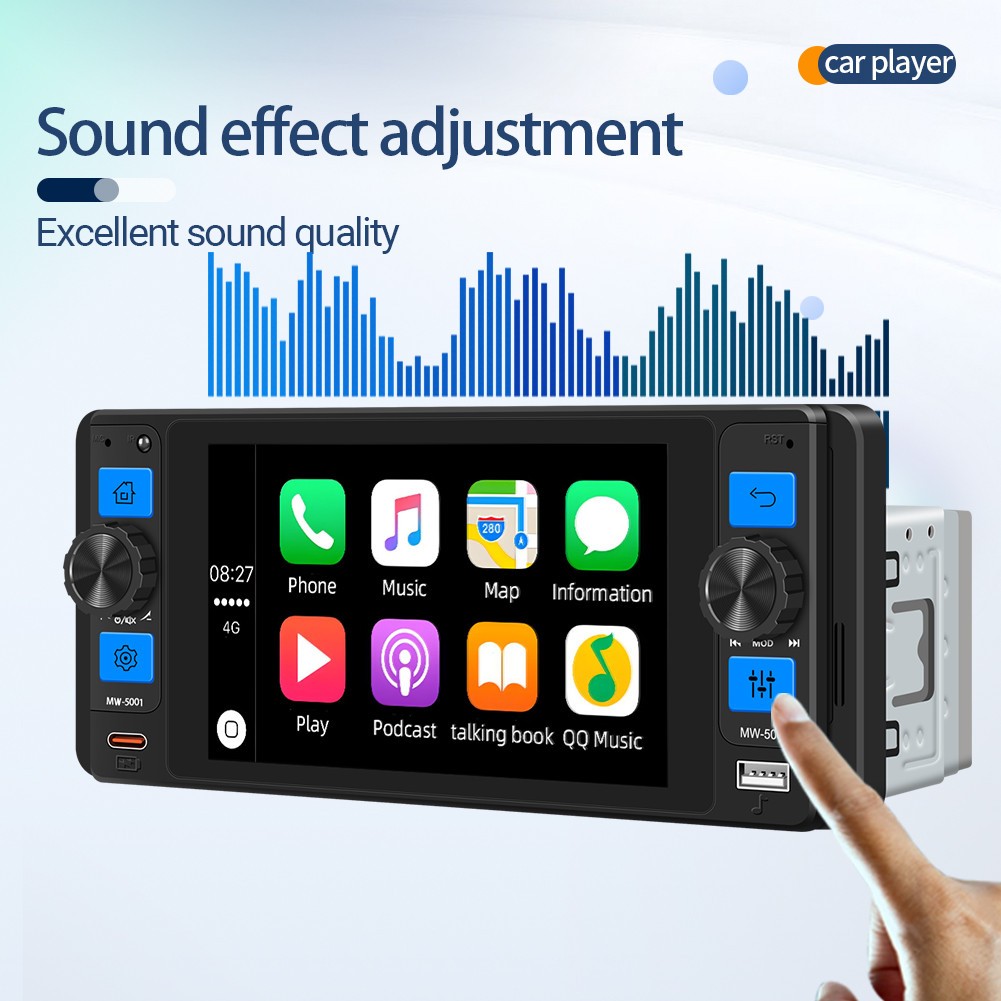 Single DIN 5″ Multimedia Player Car Stereo FM/RDS Radio Bluetooth USB HeadUnit
