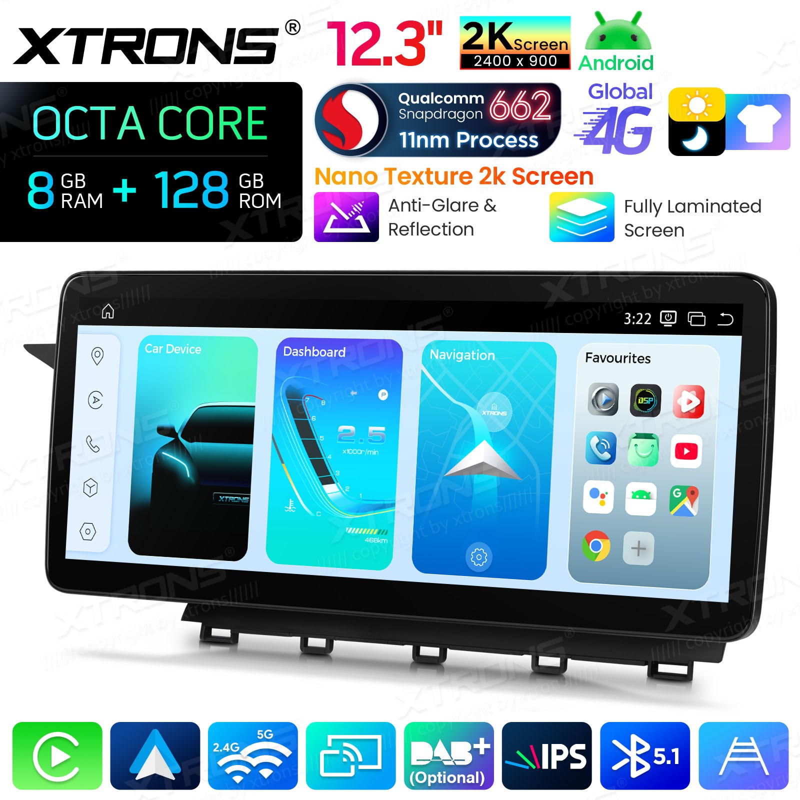 For Mercedes Benz GLK Class X204 Android 14 Stereo 12.3″ 2K Nano Display 8+128GB
