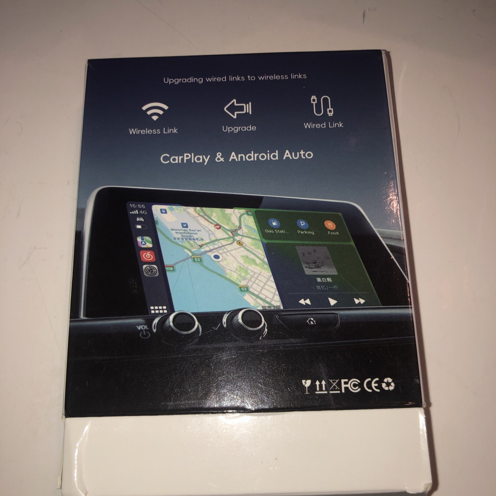 Wired to Wireless CarPlay & Android Auto Mini Adapter Auto Connect AI Box G1J AB