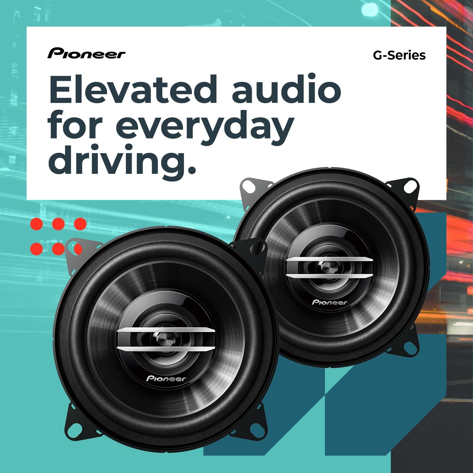G-Series TS-G1020S 4” 2-Way Speakers (Pair) – 210W Max, Crisp Highs + Clear V…