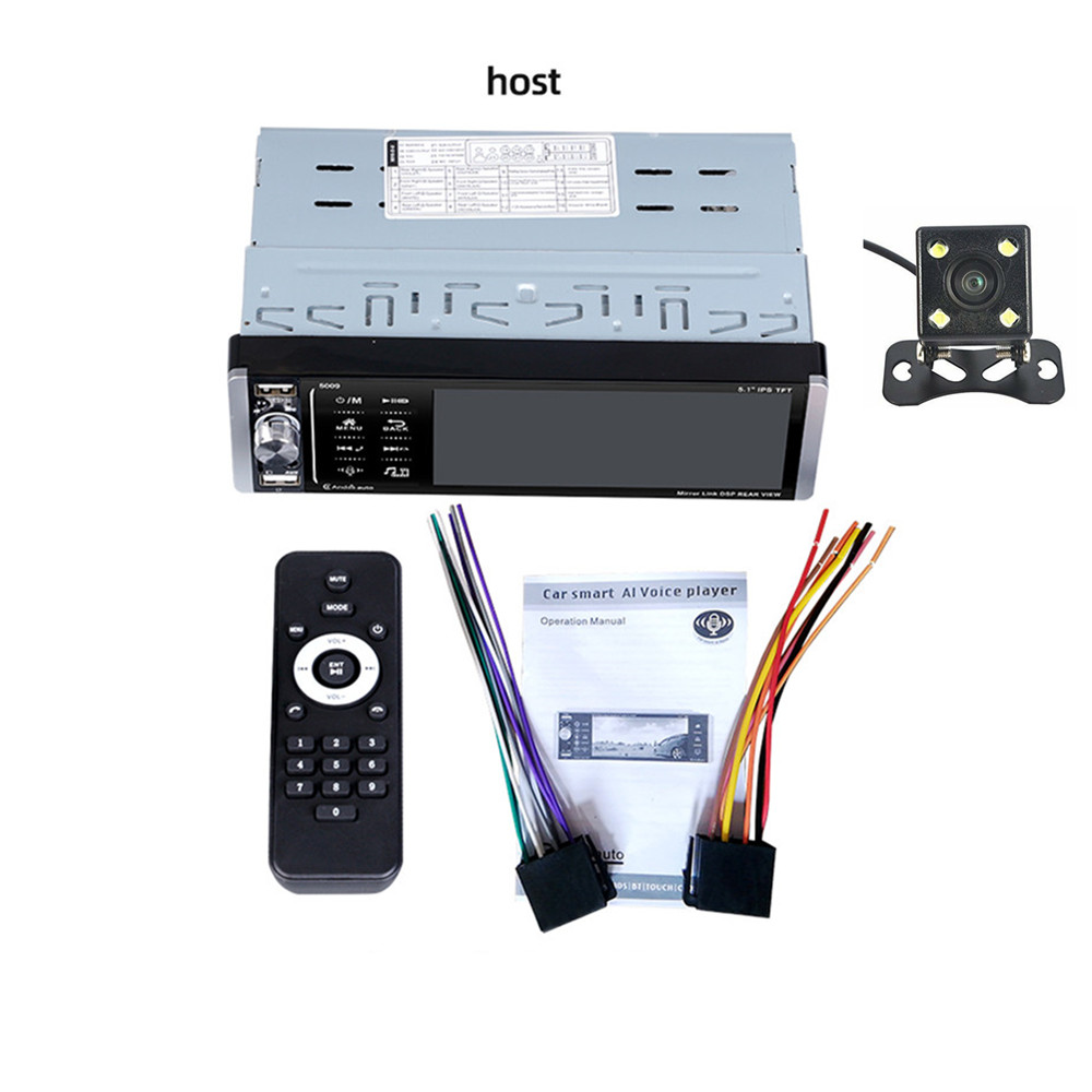 5.1in 1DIN Car Stereo Radio Touch Screen Bluetooth MP5 Player Carplay USB Camera