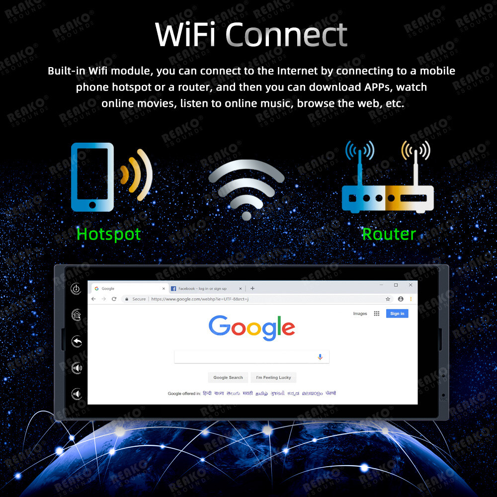 Andriod 12.0 1Din GPS CarPlay Wifi 2+32G Car Radio Stereo Touch Screen Bluetooth