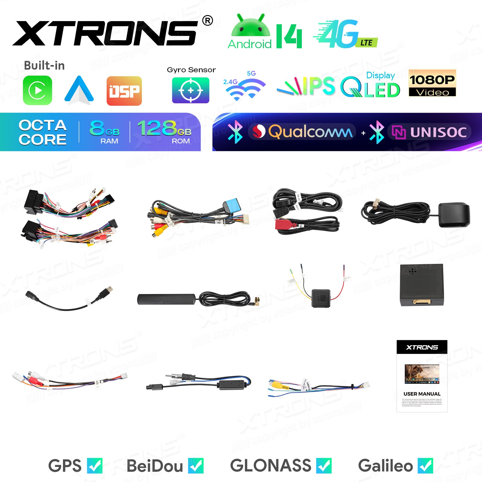 Android 14 Radio for Jeep Renegade 8-Core 8+128GB Wireless CarPlay Auto DSP 4G