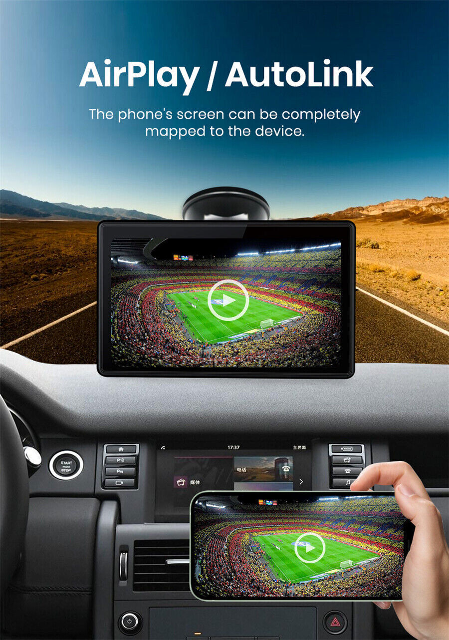 Portable 7″ HD Car Radio Wireless Apple Carplay/android Auto FM Touch Screen MP5